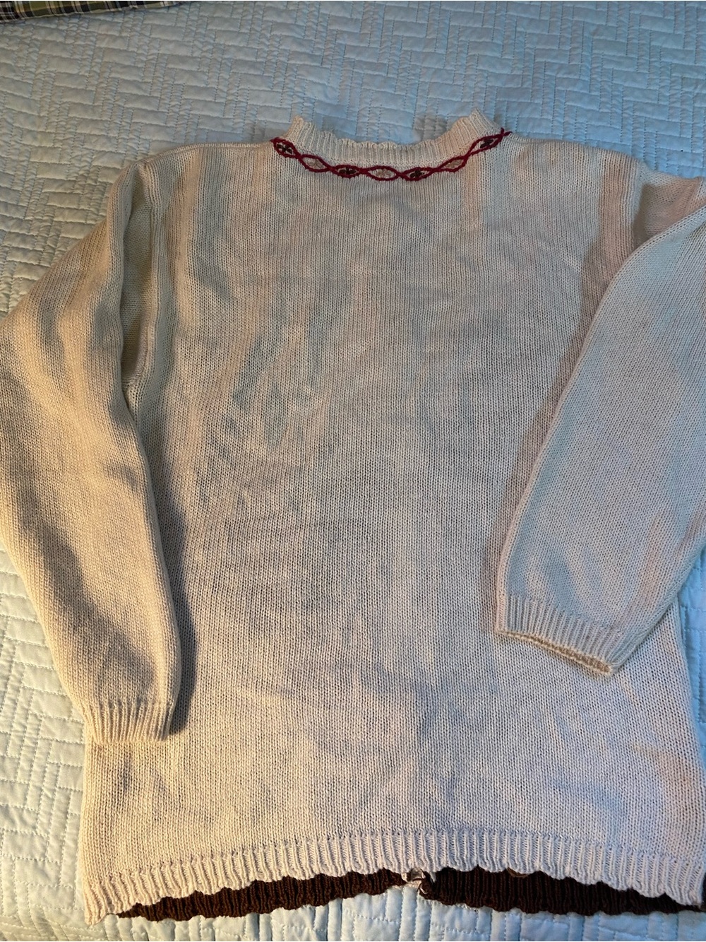 Jantzen Cream Multicolor Floral and Still-Life Intarsia Cardigan Size M - Picture 5 of 8